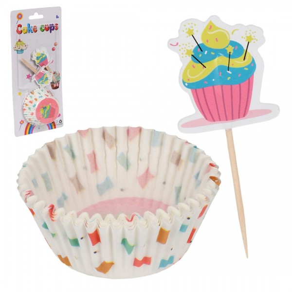 254460 Формочки паперові для кексів з топерами "Cupcake" 11см 24шт/уп