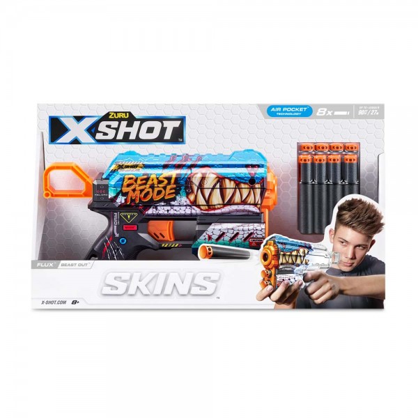 165020 Швидкострільний бластер X-SHOT Skins Flux Beast Out (8 патронів), 36516L