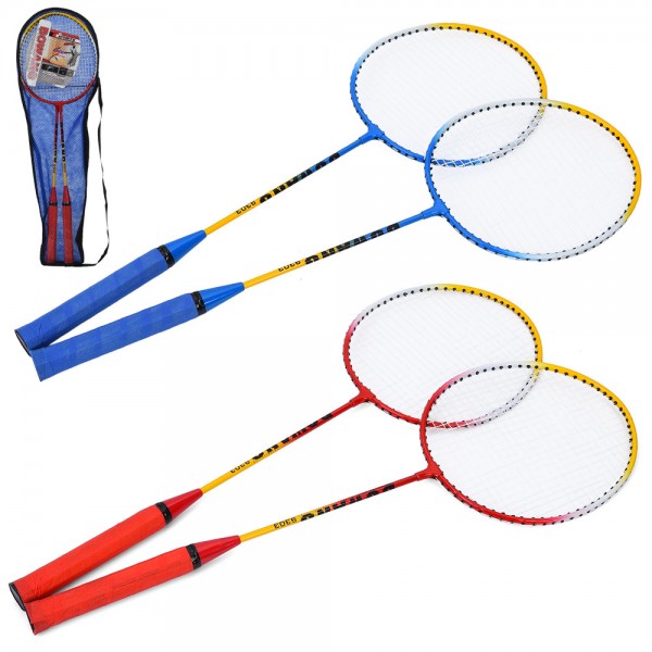 247822 Бадмінтон MS 4936 ракетки 2шт (65см, метал), дерев'яна ручка, 2 кольори, чохол