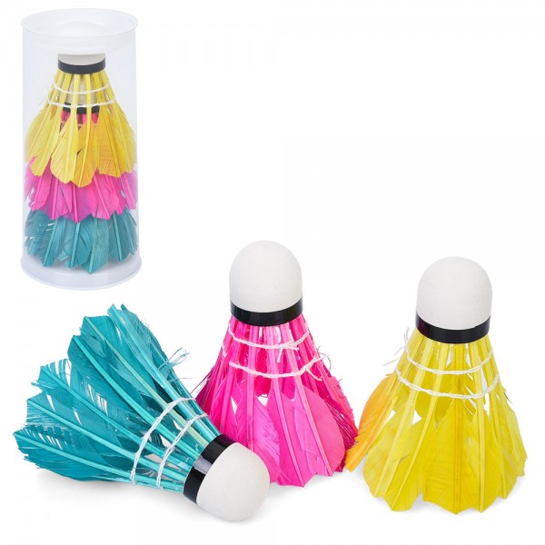 247787 Воланчик MS 4937-3набір 3шт, перо, кольорові, в тубусі, 15-6,5-6,5см