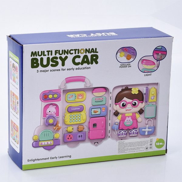 246215 Гра 859 бізі-машина, бізіборд, рух.деталі, 2 режими гучн,муз.(англ), світло,бат.,кор.,30,24-5-9,5см.