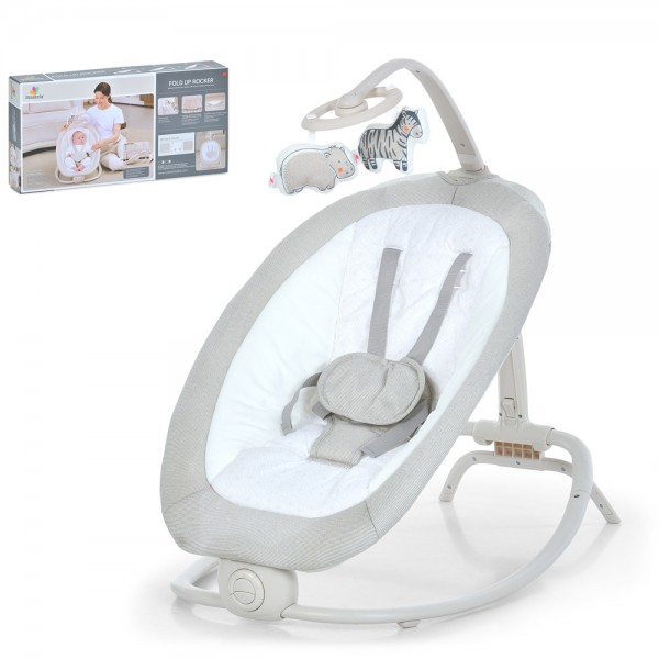 241369 Заколисуючий центр-шезлонг 6607 вібро, 3 полож. висоти люльки, підвіски, муз., бат., білий.