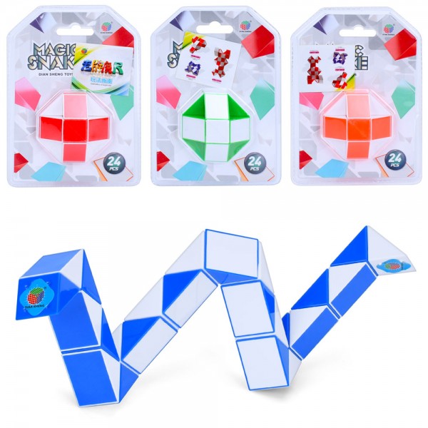 243692 Гра 8890 змійка, головоломка, 4 кольори, в слюді, 14-19-7см