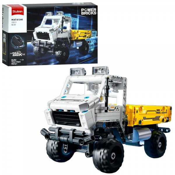243658 Конструктор SLUBAN M38-B1340 авто серія, машина/вантажівка, 230дет, в кор-ці, 30-19-6,5см