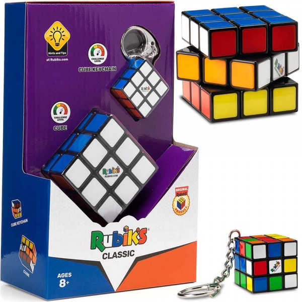 142670 Набір головоломок 3х3 RUBIK'S КЛАСИЧНЕ ПАКУВАННЯ - КУБИК ТА МІНІ-КУБИК (з кільцем)