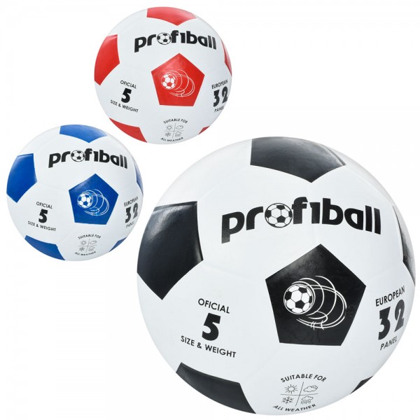 151502 М'яч футбольний VA 0014-1 розмір 5, гума, гладкий, 400г, 3 кольори, кул.