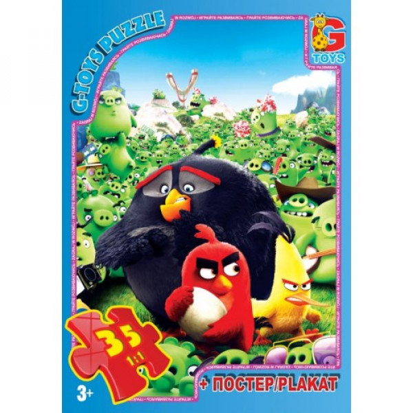 8272 B001029 Пазли ТМ "G-Toys" із серії "Angry Birds", 35 елементів