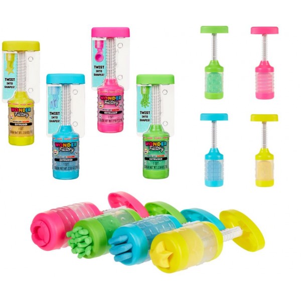 244611 Маса для ліплення, що не засихає, WONDER FACTORY – СТВОРИ ФОРМУ, З ПРЕСОМ (в асорт., в дисп.)
