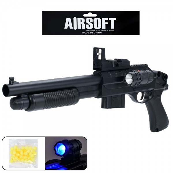 244272 Автомат 0581A пластикові кулі, світло, бат.(табл), кул., 60-20-5 см.