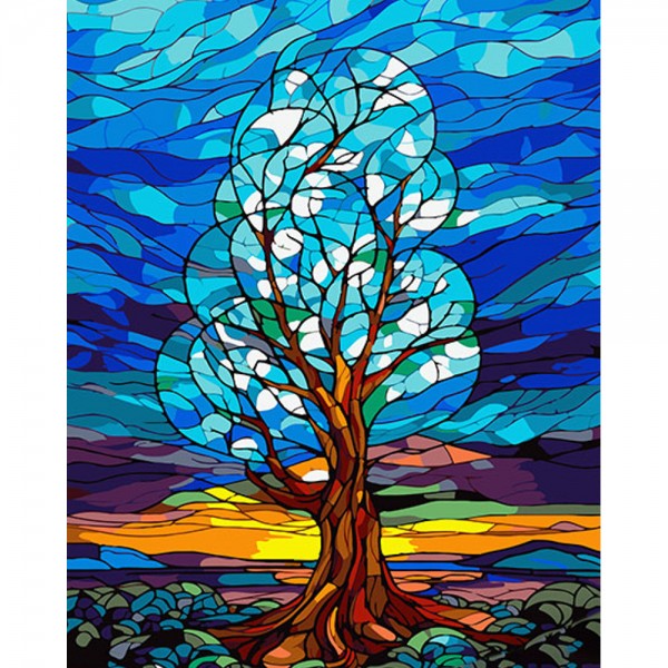 165554 Картина за номерами " Дерево змін" проективна картина розміром 40х50 см Сюжет № 2