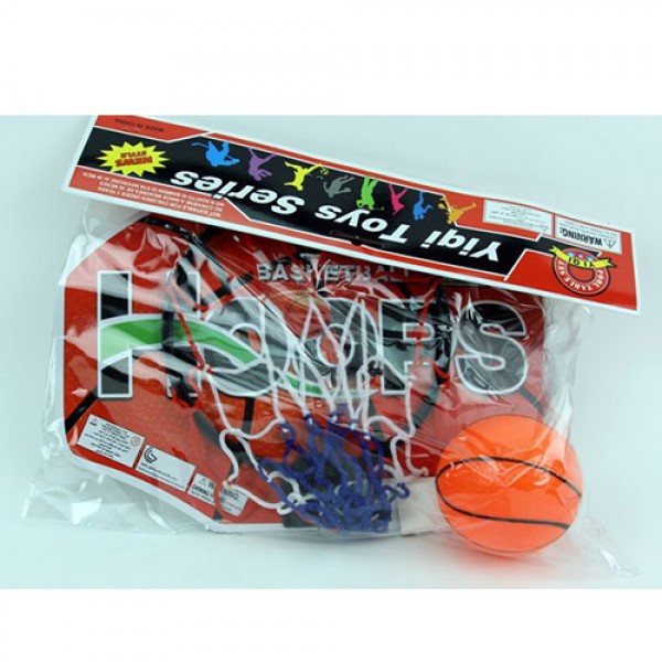 124147 Баскетбольне кільце MR 0558 пластик, щит-пластик 35-25 см., сітка, м'яч, кул., 39-36-8 см.