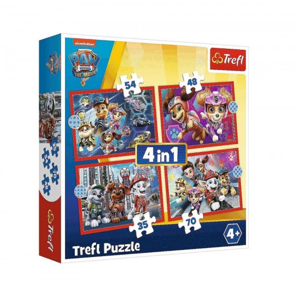 173100 Пазли Trefl 34374 Paw Patrol: Патруль у місті, 4в1, 35-70 дет.