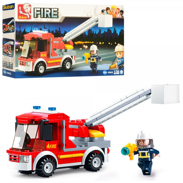 64343 Конструктор SLUBAN M38-B0632 "Fire": пожежна машина, фігурка, 136дет.