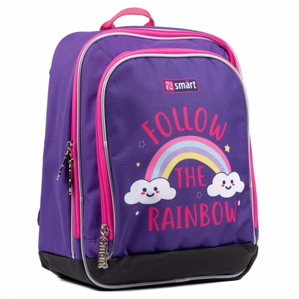 143504 Рюкзак шкільний SMART H-55 "Follow the rainbow", фіолетовий