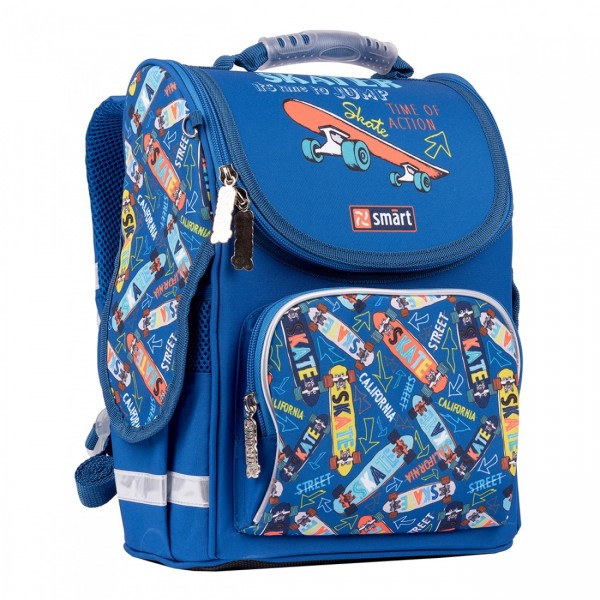 128507 Рюкзак шкільний каркасний SMART PG-11 "Skater", синій 