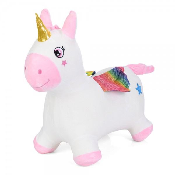 245279 Стрибуни-тварини MS 4491 єдиноріг, ПВХ, плюш, 1450-1500г, у пакеті, 32-25-11см