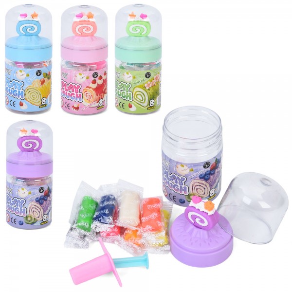 245284 Тісто для ліплення MK 5787 8кольорів, у стіках, аромат, шприц, 4 кольори, в колбі, 12-5,5-5,5см