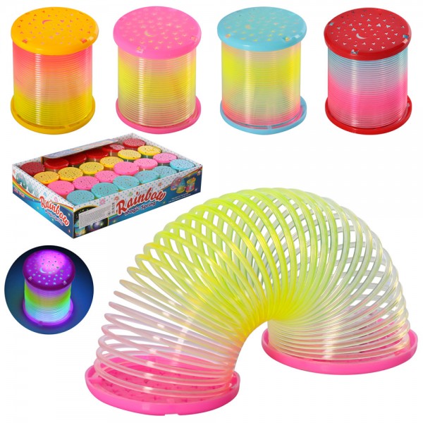 128369 Пружинка D1219-T1 світло, бат. (табл.), 24 шт. (4 кольори) в диспл., 30,5-6-22см.