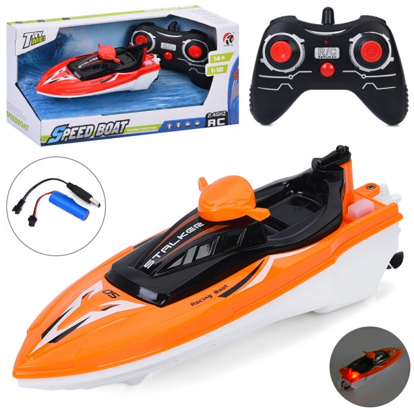 247791 Катер HSY111-32 р/к2,4G, акум, 20,5см,1:12, світло,USBзарядне, 2 кольори,в кор-ці, 30,5-14-12,5см