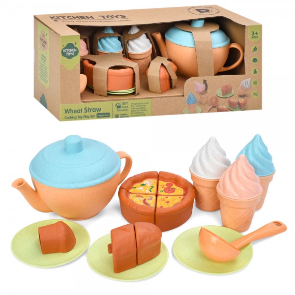 243702 Продукти HG-3040  солодощі, морозиво, пиріг, чайник, ложка, тарілки, в кор-ці, 37-14-16см