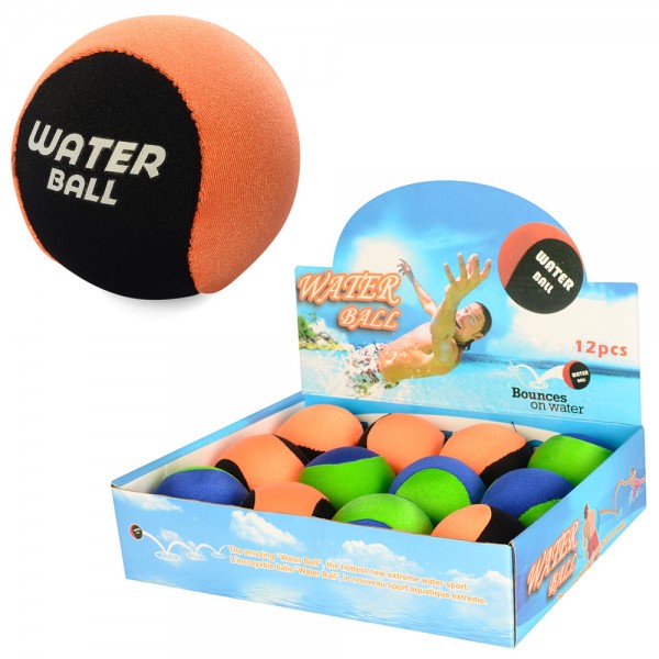 55559 М'яч MS 1306 для ігор на воді, water bounce, 12 шт. (2 кольори) в диспл., 25-18,5-6 см.