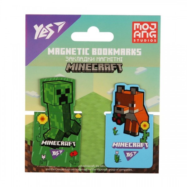 259535 Закладки магнітні YES "Minecraft.Spring Creeper", висікання, 2 шт