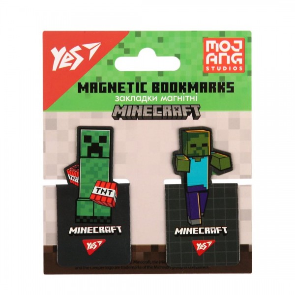 259536 Закладки магнітні YES "Minecraft", висікання, 2 шт