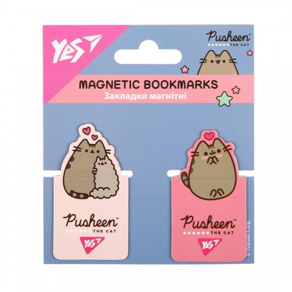 259537 Закладки магнітні YES "Pusheen", висікання, 2 шт