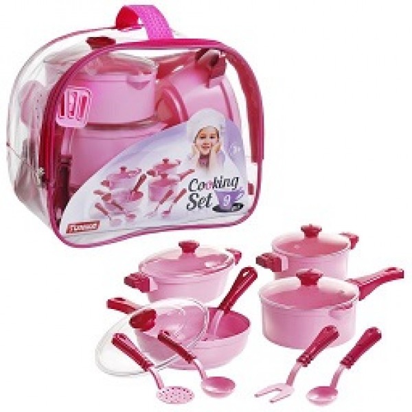 136272 Набір посуду “Cooking Set” (9 pcs) рожева кульок