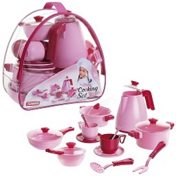 136274 Набір посуду “Cooking Set” (23 pcs) рожева кульок