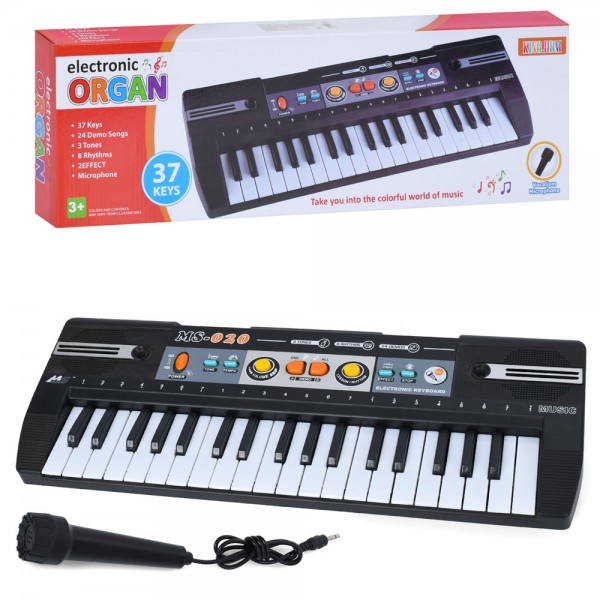 248943 Синтезатор R751.37 клавіш,43-16-5см, мікрофон, 3 тони, 8 рит, 24 демо, бат., кор., 52-16,5-6 см.