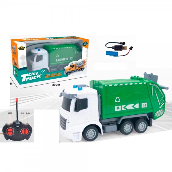 248610 Сміттєвоз 3010-6 радіо/к,акум,27см,світ,рухл.деталі,гум.кол,USBзарядне, в кор-ці30-17,5-11,5см