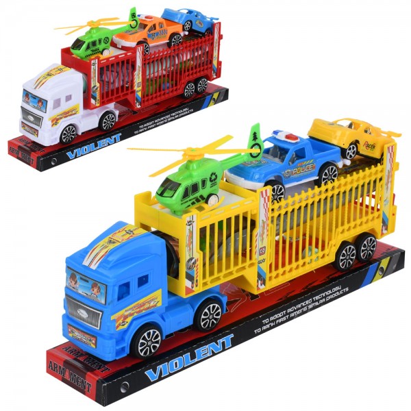 248612 Трейлер 658-1Aінерція, 32см, вертоліт, маш3шт,ігрове поле50-50см,мікс кол,у слюді34,5-15-7см