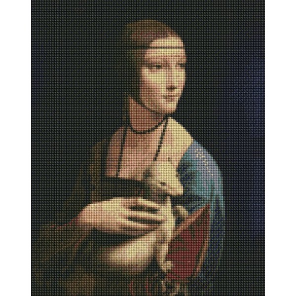 145865 Набір з алмазною мозаїкою "Пані з горностаєм © Леонардо да Вінчі" 40х50см