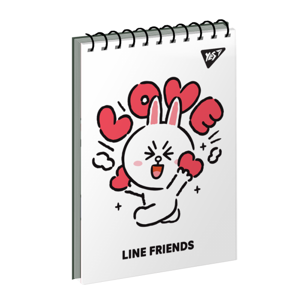 150317 Зошит для записів YES А7/80 од.спіраль "Line Friends. Lovey"