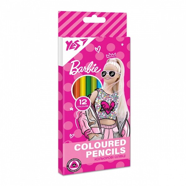 150307 Олівці кольорові YES 12 кол. Barbie