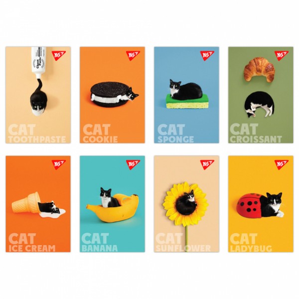 227981 Блокнот YES А7/48 кл клей Catstyle