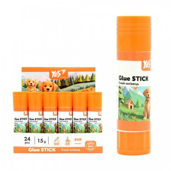 228007 Клей-олівець Yes 15г, PVP "Orange Line"