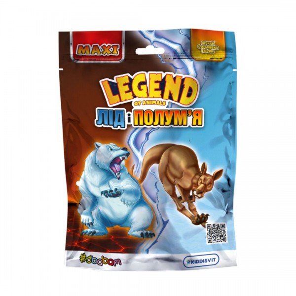 250650 Стретч-іграшка у вигляді тварини серії "LEGEND OF ANIMALS МАКСІ" – ЛІД І ПОЛУМ’Я (у диспл.)