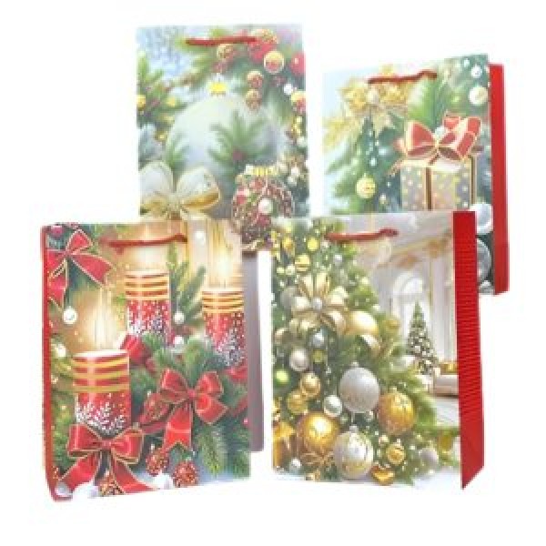 262317 Пакет новорічний паперовий L "Christmas time" 30*41.5*12см