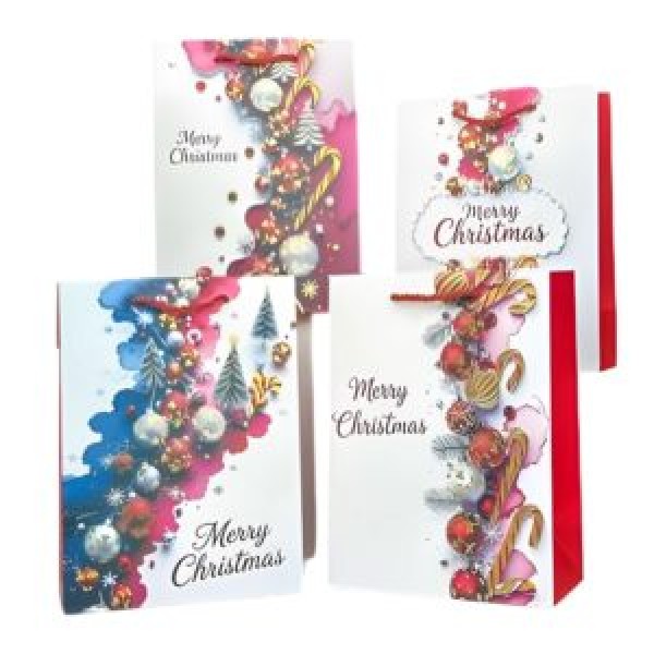 262318 Пакет новорічний паперовий L "Merry Christmas" 30*41.5*12см