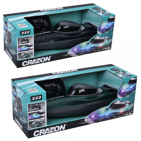 245916 Катер 333-KT2511 радіок.2,4 GHz, 1:16, 31см,світло,2 кольори,акум,USB-зарядне, в кор.,33,5-13,5-12см