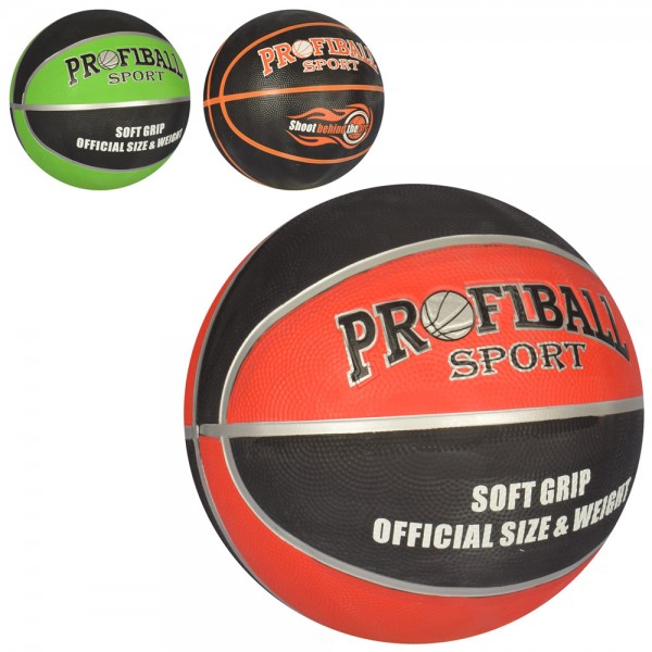 118593 М'яч баскетбольний VA 0055 розмір 7, гума, 8 панелей, 3 кольори, 580-600г, кул.