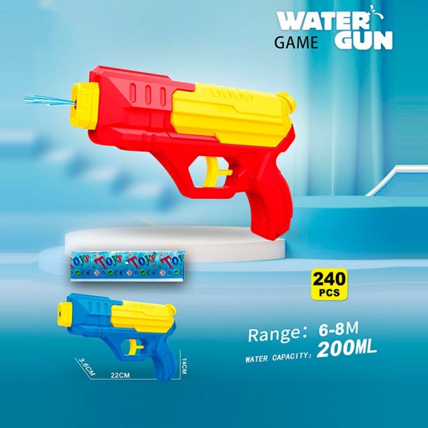 249153 Водяний автомат M519F водяний пістолет,2 кольори,у пакеті, 17,5-28-3см