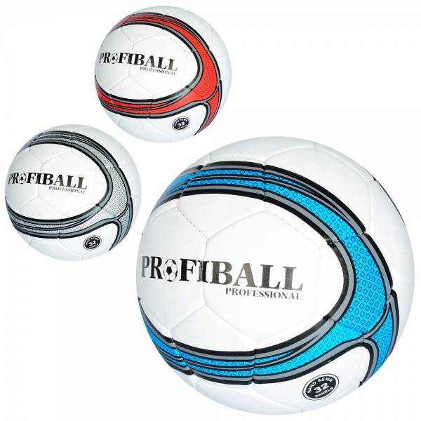 74270 М'яч футбольний 2500-88 розмір 5, ПУ 1,4мм, ручна робота, 420-430г, 3 кольори, кул., 1 колір в ящ.
