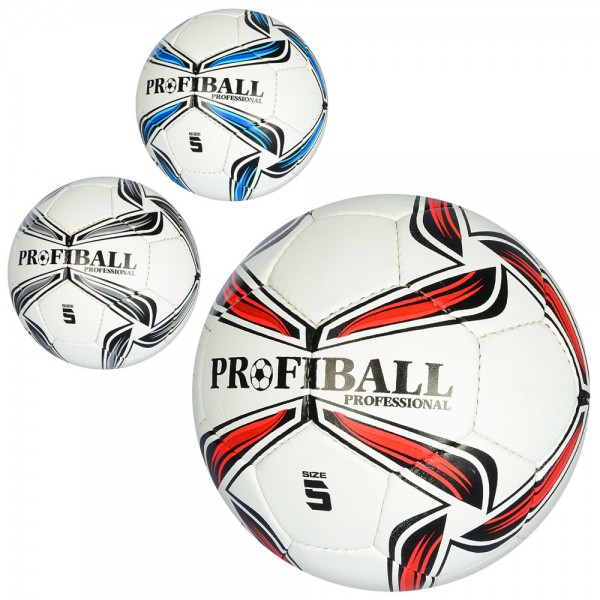 74227 М'яч футбольний 2500-78 розмір 5, ПУ 1,4мм, ручна робота, 420-430г, 3 кольори, кул., 1 колір в ящ.