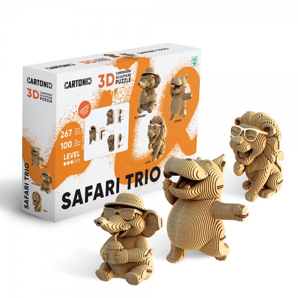 241769 Картонний конструктор "Cartonic 3D Puzzle SAFARI TRIO"