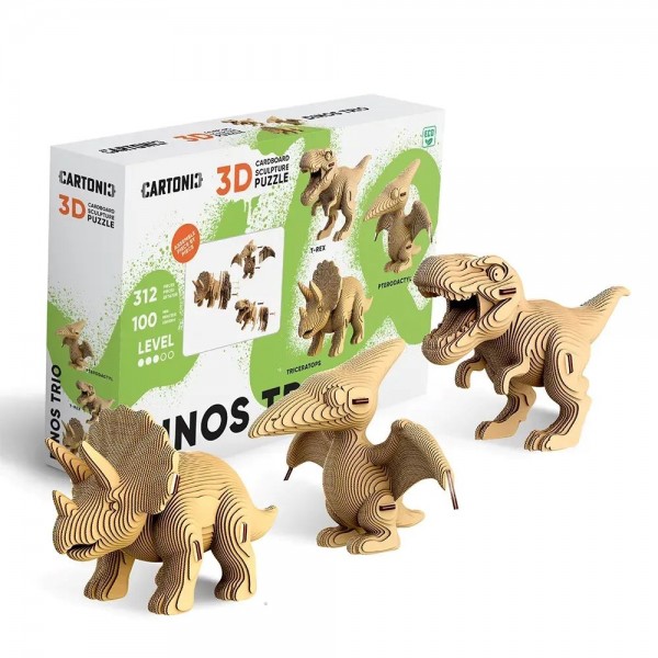 241770 Картонний конструктор "Cartonic 3D Puzzle DINOS TRIO"