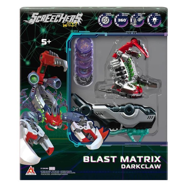 244594 Ігровий набір SCREECHERS WILD! S5 L2 – ДАРККЛО (запускач-бластер, машинка-трансформер L2)
