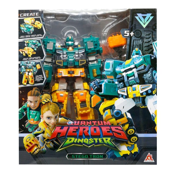 245471 Ігровий набір з роботом-трансформером DINOSTER - СТЕГО ТРОН (2 машини, динозаври)